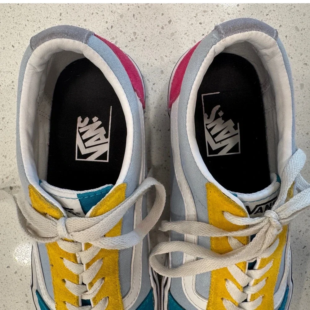 Vans Ward Sneakers Women 9.5 Multi Color Excellent Retro Skate Shoes